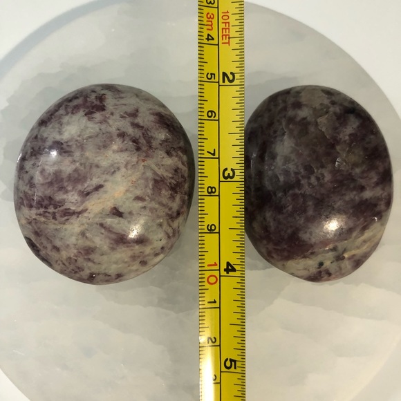 Lepidolite Palm Stones-set of 2 - Picture 4 of 4